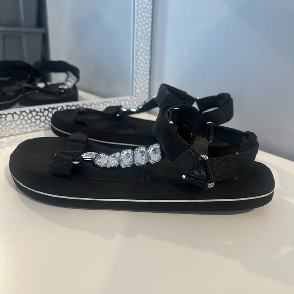ZARA Black Sandals with Silver Accents Sz EU 41/28cm - Picture 5 of 10